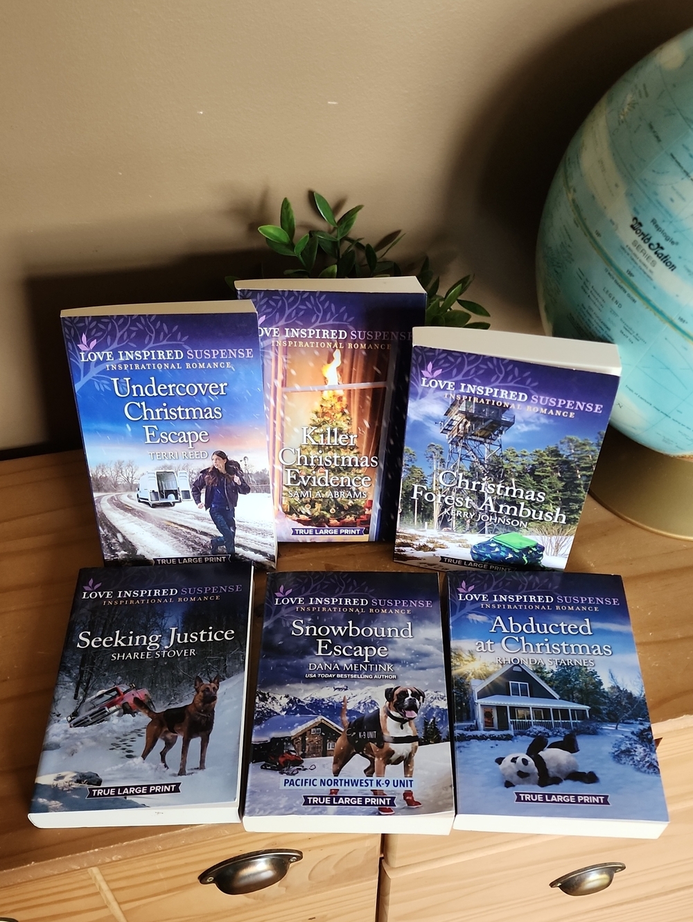 6 Love Inspired Suspense Large Print Books Like New
